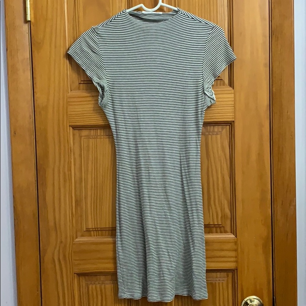 Black and white striped dress